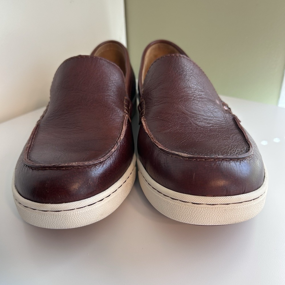 Born Mens Axel Leather Loafer Slip On Shoes 12M Casual Sporty Brown Dark Tan EUC - Picture 3 of 10